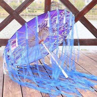 Planet Gates 100004777 purple B-771 Silk Cloth Lace Umbrella Women Costume Photography Props Tasseled Umbrella Yarned Chinese Classical Oil-paper Umbrella Parasol