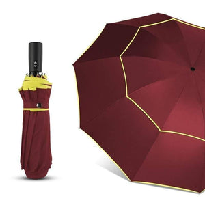 Planet Gates 100004777 Red 120CM Automatic Double Big Umbrella Rain Women 3Folding Wind Resistant Large Umbrella Men Family Travel Business Car Umbrellas