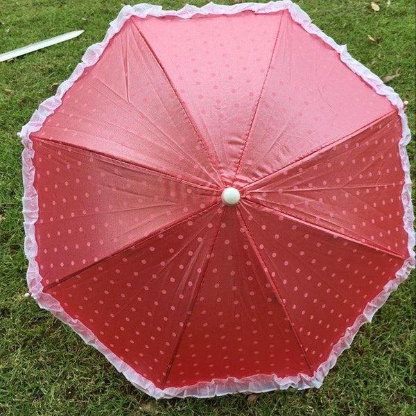 Planet Gates 100004777 red Cartoon Dot Lace Toy Umbrella Decorations Foldable Hands Rainbow Folding&Waterproof Multicolor Hat Cap YD126