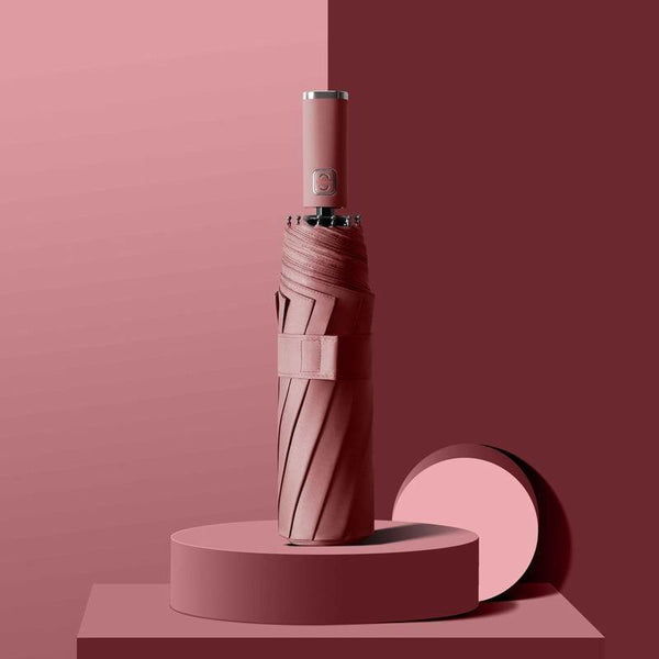 Planet Gates 100004777 Red Windproof Double Automatic 3 Folding Umbrella Female Male 10K Car Luxury Large Parasol Rain Women Men Business Strong Umbrellas