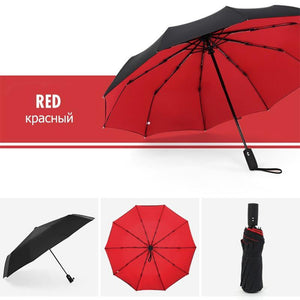 Planet Gates 100004777 Red Windproof Double Automatic Folding Umbrella Female Male Ten Bone Car Luxury Large Business Umbrellas Men Rain Women Gift Parasol