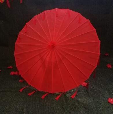 Planet Gates 100004777 red y 76CM Silk Cloth Lace Umbrella Women Costume Photography Props Tasseled Umbrella Yarned Chinese Classical Oil-paper Umbrella Parasol