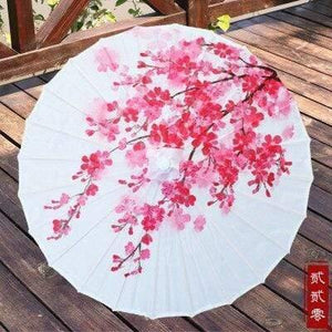 Planet Gates 100004777 rose white Silk Women Umbrella Japanese Cherry Blossoms Silk  Ancient Dance Umbrella Decorative Umbrella Chinese Style Oil Paper Umbrella