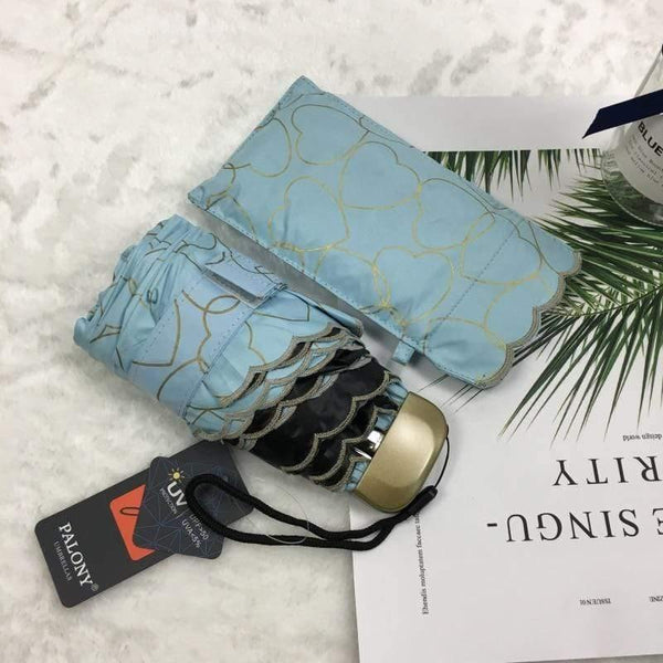 Planet Gates 100004777 sky   blue Pocket Mini Umbrella Small Five Compact Folding Umbrella With Love Style Style Of The Sun/rain Female Parasols