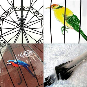 Planet Gates 100004777 Transparent Bird Cage Umbrella Cartoon Building Umbrellas Semi Automatic Apollo City Umbrella Long Handle Kids Umbrellas