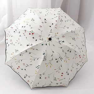 Planet Gates 100004777 white 2020 Floral ANTI-UV Foldable Umbrella Rain Women Mini Flower Umbrella For Women Windproof Ultralight Umbrellas Female YS716