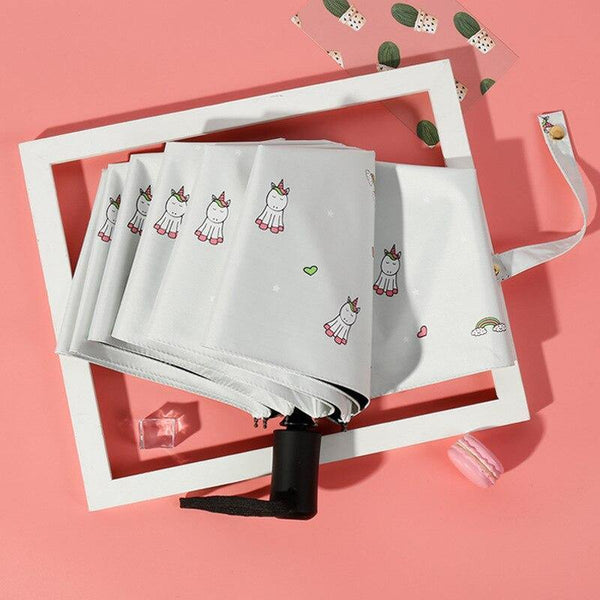 Planet Gates 100004777 white Cartoon Unicorn Umbrella Rain Women Uv Animal Unicorn Automatic Umbrella For Women Windproof Folding Umbrellas YS802