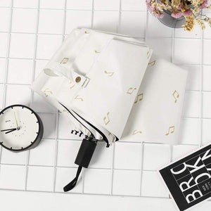 Planet Gates 100004777 white Creative Quality Musical Note Umbrella Uv Sunny&Rainy Folding Umbrella For Women Note Windproof Designer Umbrellas YS677