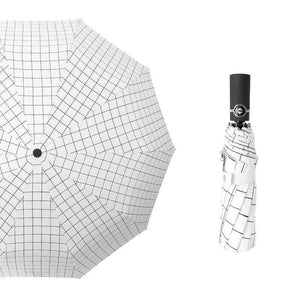 Planet Gates 100004777 white lattice Luxury Windproof Folding Automatic Blue Sky&White Clouds Umbrella For Women Men UV Auto Sun Rainy Umbrella Female YD063