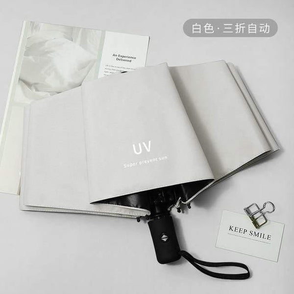 Planet Gates 100004777 White Windproof Automatic Folding Umbrella Female Male 3 Fold Paraguas Large Luxury Business Umbrellas Men Rain Women Gift Parasol
