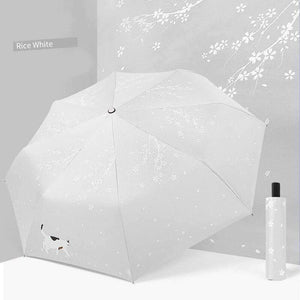 Planet Gates 100004777 white YADA Custom Cherry Blossoms Flower Umbrella Rain Women uv Charm Animal Cat Umbrella For Womens Windproof Folding Umbrellas YS819