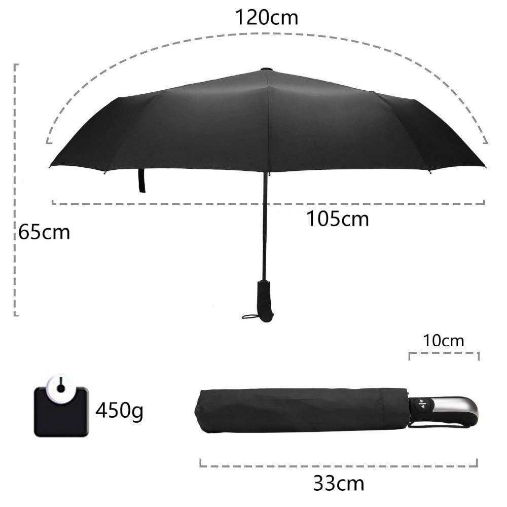 Planet Gates 100004777 Wind Resistant Folding Automatic Umbrella Rain Women Auto Luxury Big Windproof Umbrellas Rain For Men Black Coating 10K Parasol