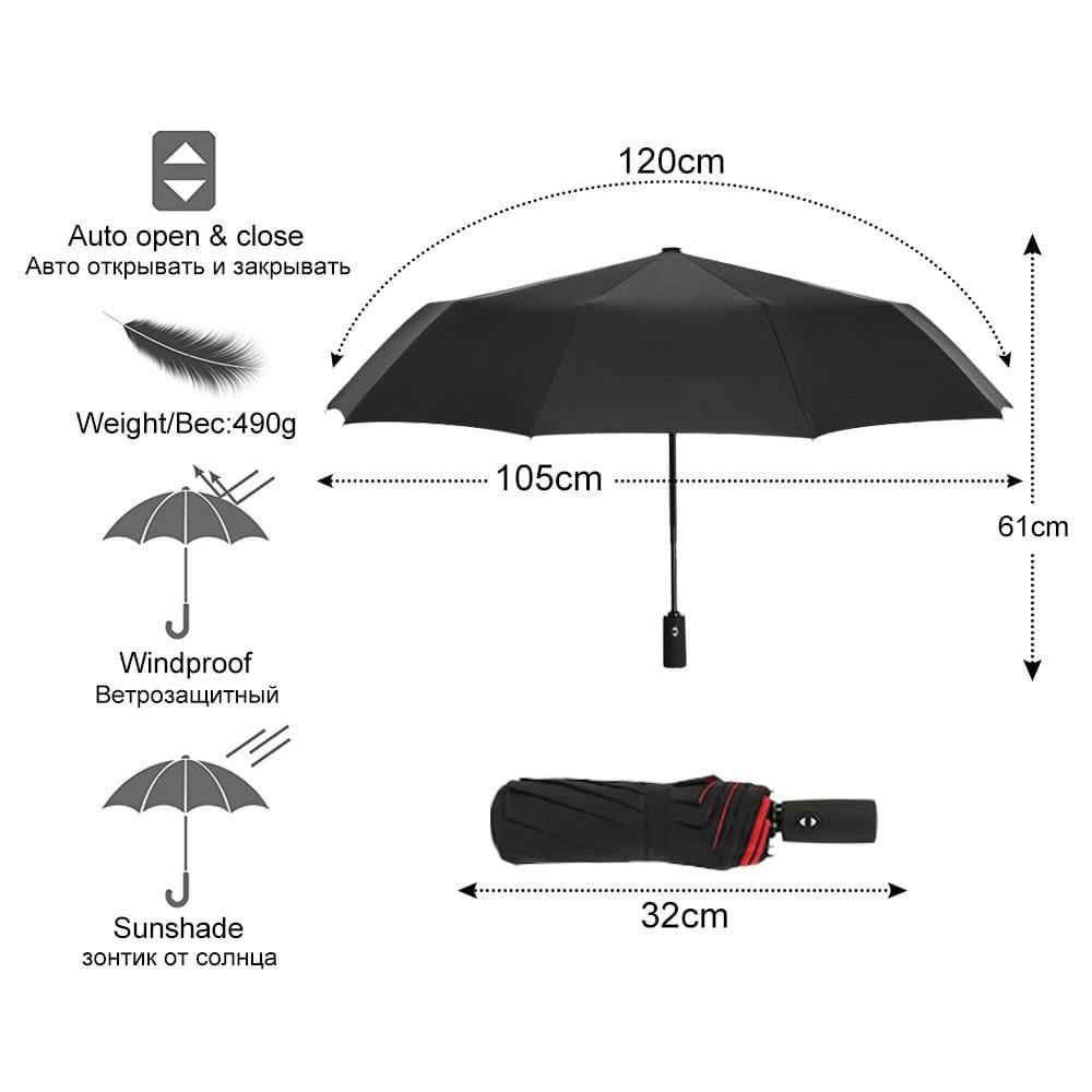 Planet Gates 100004777 Windproof Automatic Double Umbrella Rain Women 3Fold Female Male 10 Bone Car Luxury Large Business Umbrellas Men Gift Parasol