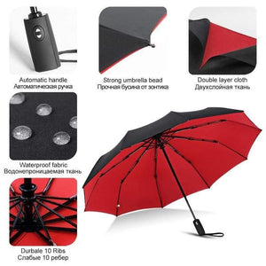Planet Gates 100004777 Windproof Automatic Double Umbrella Rain Women 3Fold Female Male 10 Bone Car Luxury Large Business Umbrellas Men Gift Parasol