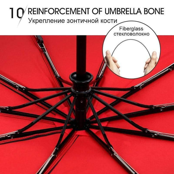 Planet Gates 100004777 Windproof Automatic Double Umbrella Rain Women 3Fold Female Male 10 Bone Car Luxury Large Business Umbrellas Men Gift Parasol