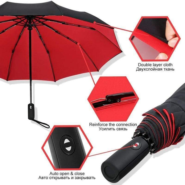 Planet Gates 100004777 Windproof Double Automatic Folding Umbrella Female Male Ten Bone Car Luxury Large Business Umbrellas Men Rain Women Gift Parasol