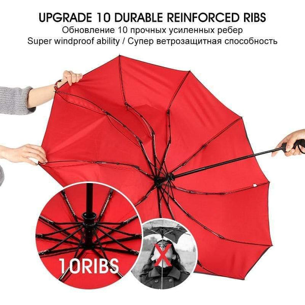 Planet Gates 100004777 Windproof Double Automatic Folding Umbrella Female Male Ten Bone Car Luxury Large Business Umbrellas Men Rain Women Gift Parasol