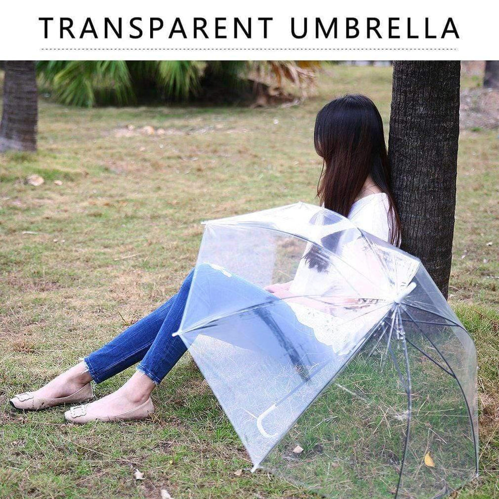 Planet Gates 100004777 Windproof Fashion Transparent Clear Automatic Umbrella Parasol For Wedding Party Favor Stand Inside Out Rain Protecting