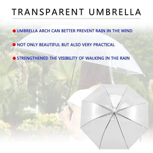 Planet Gates 100004777 Windproof Fashion Transparent Clear Automatic Umbrella Parasol For Wedding Party Favor Stand Inside Out Rain Protecting