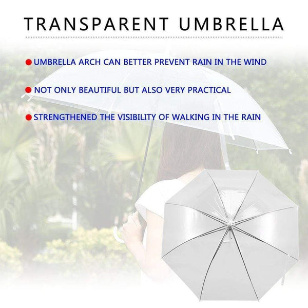 Planet Gates 100004777 Windproof Fashion Transparent Clear Automatic Umbrella Parasol For Wedding Party Favor Stand Inside Out Rain Protecting