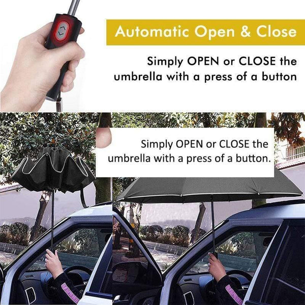 Planet Gates 100004777 Windproof Reverse Automatic 3Folding Umbrella Rain For Men Women 10 Ribs Reflective Stripe Portable Female Umbrella Male Parasol