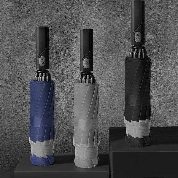 Planet Gates 100004777 Windproof Reverse Automatic 3Folding Umbrella Rain For Men Women 10 Ribs Reflective Stripe Portable Female Umbrella Male Parasol