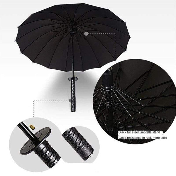 Planet Gates 100004777 Windproof Samurai Sword Sun Rainny Umbrella Ninja-like Straight Long Handle Ribs Umbrella Manual Open
