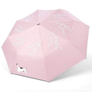 Planet Gates 100004777 YADA Custom Cherry Blossoms Flower Umbrella Rain Women uv Charm Animal Cat Umbrella For Womens Windproof Folding Umbrellas YS819