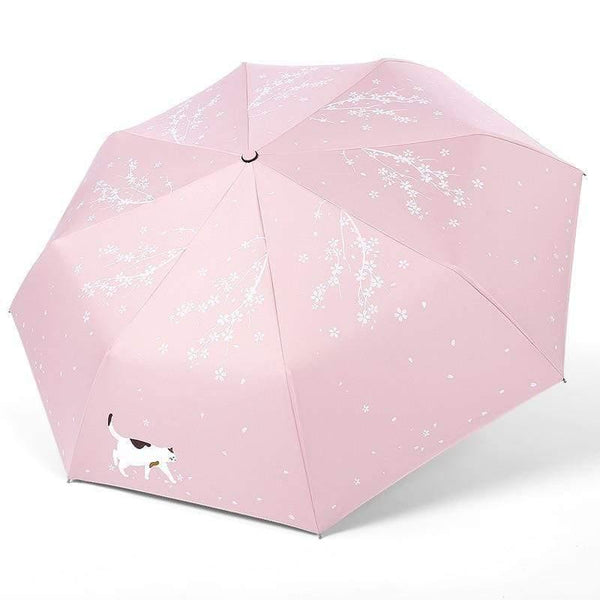 Planet Gates 100004777 YADA Custom Cherry Blossoms Flower Umbrella Rain Women uv Charm Animal Cat Umbrella For Womens Windproof Folding Umbrellas YS819