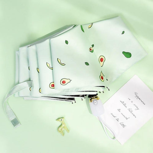 Planet Gates 100004777 YD200037GN Luxury Cartoon Fruit Avocado Umbrella Clear Folding Automatic Umbrellas For Children Women UV Lovely Rain Umbrella YD200037