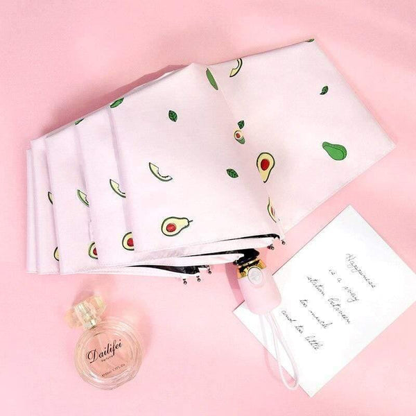 Planet Gates 100004777 YD200037PK Luxury Cartoon Fruit Avocado Umbrella Clear Folding Automatic Umbrellas For Children Women UV Lovely Rain Umbrella YD200037