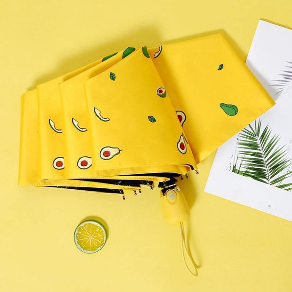 Planet Gates 100004777 YD200037YW Luxury Cartoon Fruit Avocado Umbrella Clear Folding Automatic Umbrellas For Children Women UV Lovely Rain Umbrella YD200037