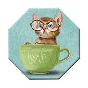 Planet Gates 100004777 YD200051MT1 Folding Automatic Cartoon Cat Umbrella For Women UV Rainproof Umbrella Parasol Rain Sun Cartoon Animal Umbrellas YD200053