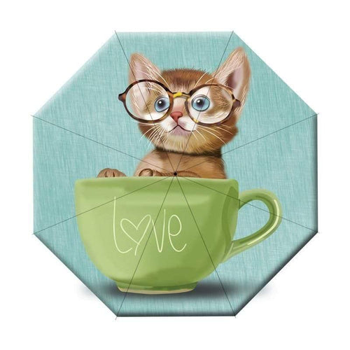 Planet Gates 100004777 YD200051MT1 Folding Automatic Cartoon Cat Umbrella For Women UV Rainproof Umbrella Parasol Rain Sun Cartoon Animal Umbrellas YD200053