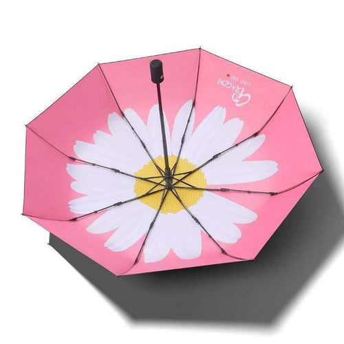 Planet Gates 100004777 YD200079PK Fashion Daisy Flower Automatic Umbrellas Windproof Folding Rainy Umbrellas For Women UV Foldable Umbrella Parasol YD200079