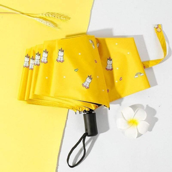 Planet Gates 100004777 yellow Cartoon Unicorn Umbrella Rain Women Uv Animal Unicorn Automatic Umbrella For Women Windproof Folding Umbrellas YS802