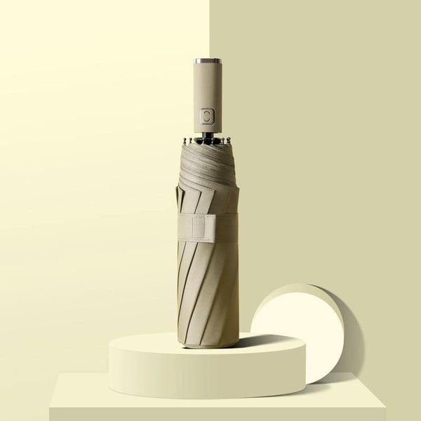 Planet Gates 100004777 Yellow Windproof Double Automatic 3 Folding Umbrella Female Male 10K Car Luxury Large Parasol Rain Women Men Business Strong Umbrellas