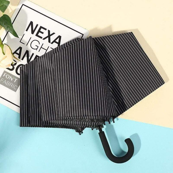 Planet Gates 100004777 YS200050BK Fashion Black&white Dot Umbrella Rain Women Uv Hook U-shape Curved Handle Umbrella For Women Windproof Umbrellas YS200052