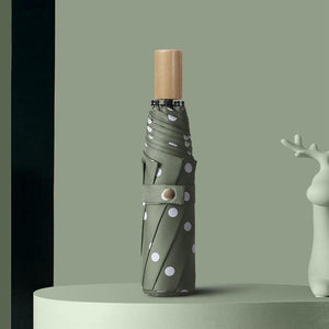 Planet Gates 100004777 YS200056DKGN Folding Black Dot Umbrellas Charms Rain Uv Round Point Umbrella For Womens Windproof Umbrellas YS200056