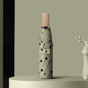 Planet Gates 100004777 YS200056KH Folding Black Dot Umbrellas Charms Rain Uv Round Point Umbrella For Womens Windproof Umbrellas YS200056