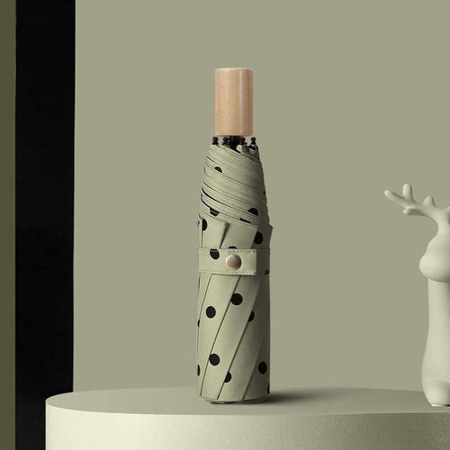 Planet Gates 100004777 YS200056KH Folding Black Dot Umbrellas Charms Rain Uv Round Point Umbrella For Womens Windproof Umbrellas YS200056