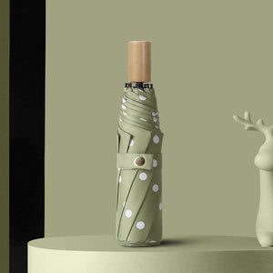 Planet Gates 100004777 YS200056LTGN Folding Black Dot Umbrellas Charms Rain Uv Round Point Umbrella For Womens Windproof Umbrellas YS200056