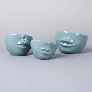 Planet Gates 100005865 Flower Pot Home Decoration Creative Human Face Mouth Ceramic Art Flower Pot Home Green Plant Succulent Flower Decoration Vase