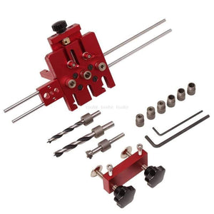 Planet Gates 100007505 1 set Doweling Jig Woodworking 3 In 1 Hole Drill Punch Positioner Guide Locator Pocket Hole Jig Joinery Kit Wood Working DIY Tools