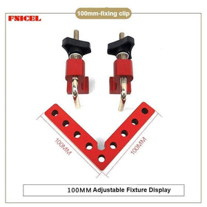 Planet Gates 100007505 100mm Clamp Set Woodworking Right Angle Positioning Clamps Adjustable 90 Degrees L-Shaped Auxiliary Fixture Positioner Aluminium Corner Ruler