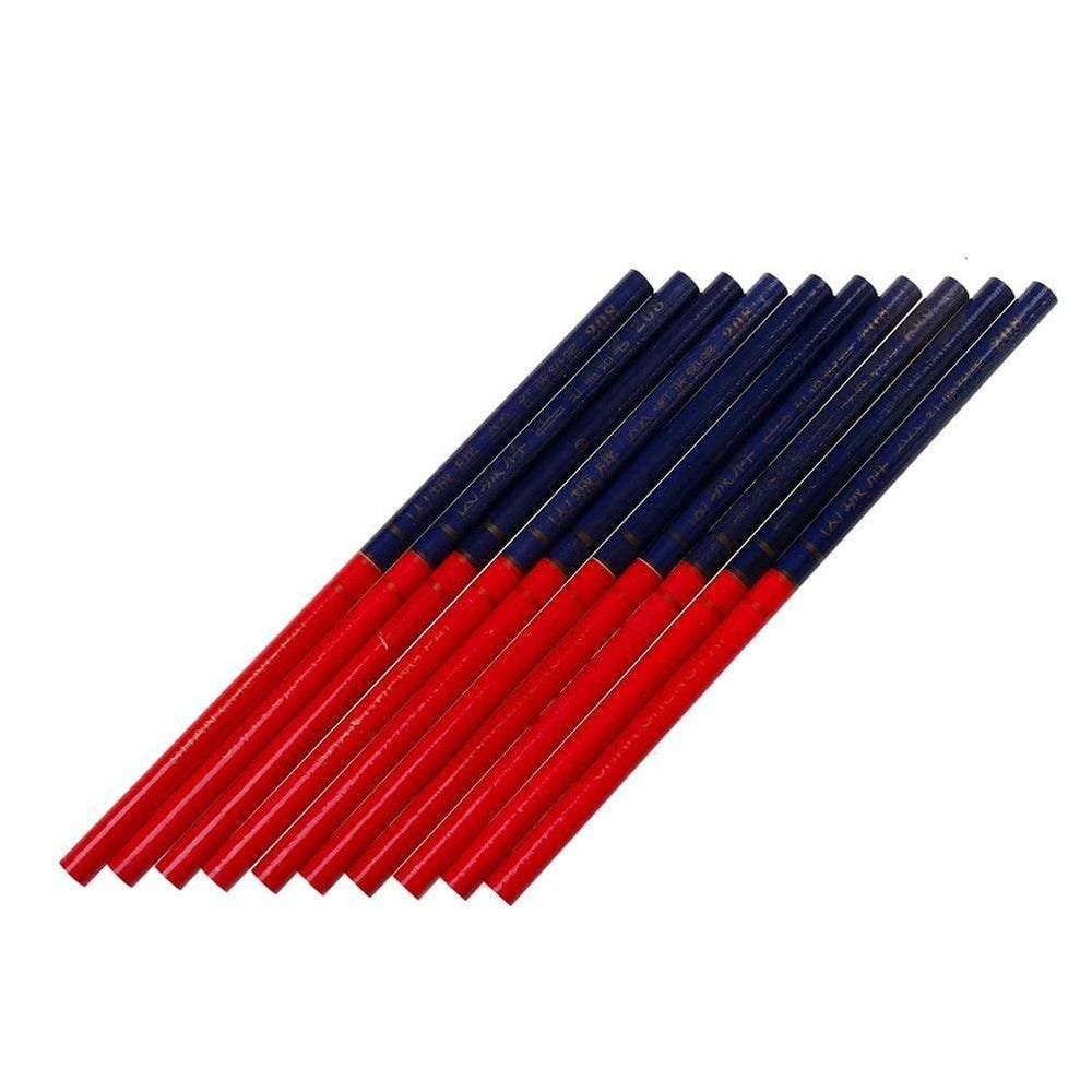 Planet Gates 100007505 10X Carpenter Pencils Blue And Red Lead For DIY Builders Joiners Woodworking Thick Round Mark Pencil For Hands Tools