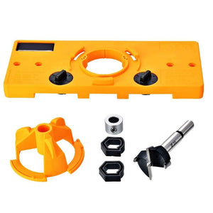 Planet Gates 100007505 15MM-35MM Cup Style Hinge Boring Jig Drill Guide Set Door Hole Template For Concealed Hinge Jig Woodworking DIY Tool