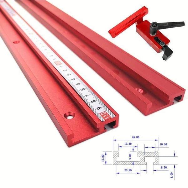 Planet Gates 100007505 1Pc Chute Aluminium Alloy T-tracks Model 45 T Slot And Standard Miter Track Stop Woodworking Tool For Workbench Router Table