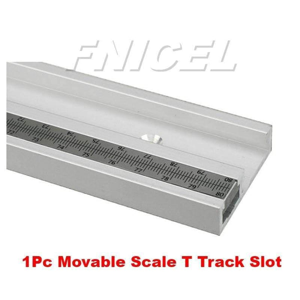 Planet Gates 100007505 1Pc Movable  Scale / 400mm 400-800mm Aluminum Alloy T Track Slot With Scale And Miter Track Stop Movable Scale T-tracks Router Table Saw Woodworking DIY