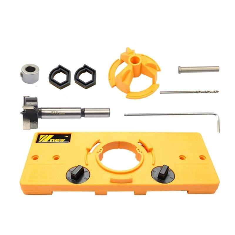 Planet Gates 100007505 15MM-35MM Cup Style Hinge Boring Jig Drill Guide Set Door Hole Template For Concealed Hinge Jig Woodworking DIY Tool